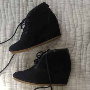 Black Wedge Ankle Boots